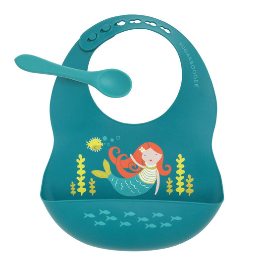 Fresh & Messy Silicone Bib & Spoon Set | Isla the Mermaid
