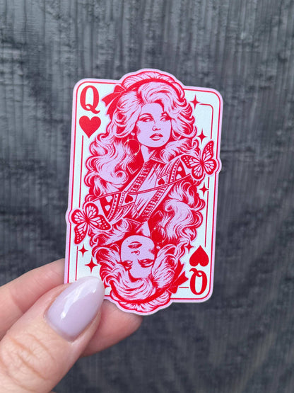 Dolly Parton Queen of Hearts Sticker: Vinyl sticker