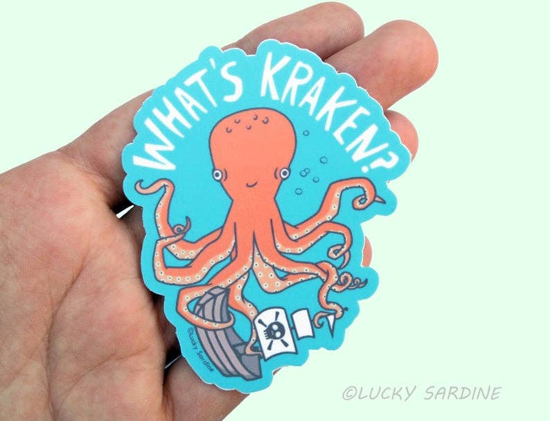 What's Kraken Octopus, Pirate Ship, Squid Vinyl Sticker
