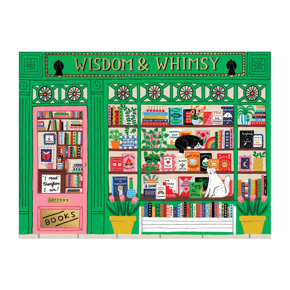 Wisdom & Whimsy Bookshop 1000 Piece Foil Puzzle