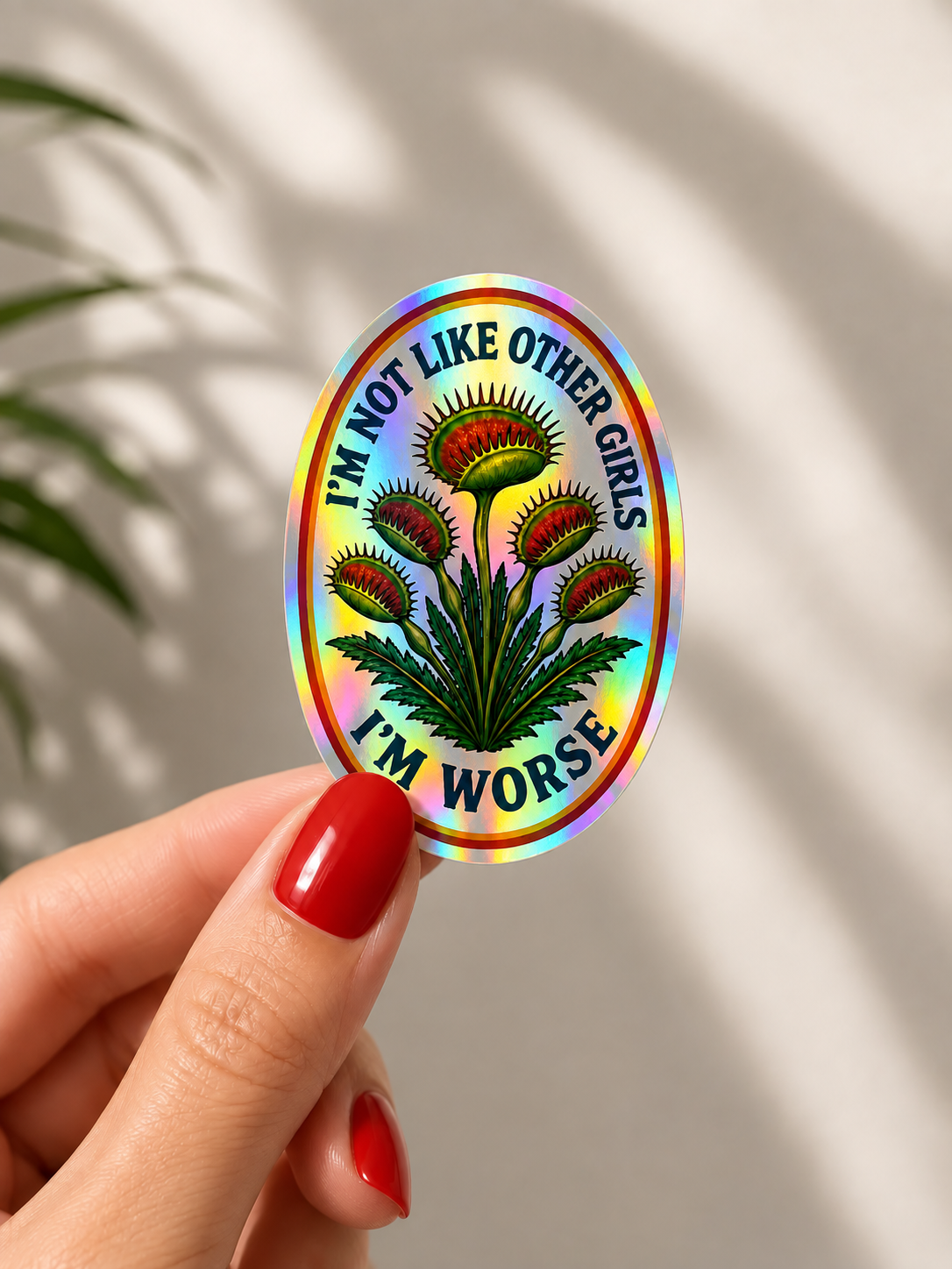Not Like Other Girls Sticker, Venus Fly Trap: Oval / vinyl
