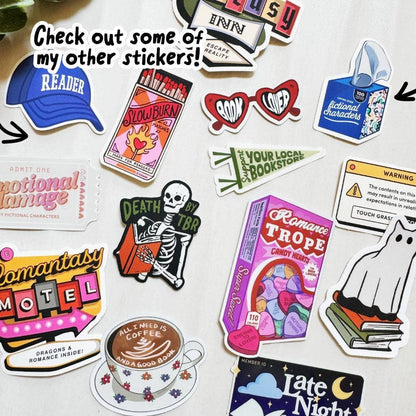 Support Your Local Bookstore Clear Matte Sticker, Bookish Kindle Sticker that is Perfect for Book Lovers & Readers