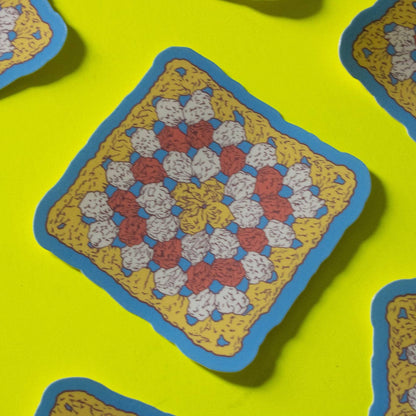 Granny Square Vinyl Sticker