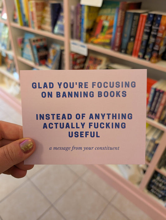 Glad You're Focusing On Banning Books