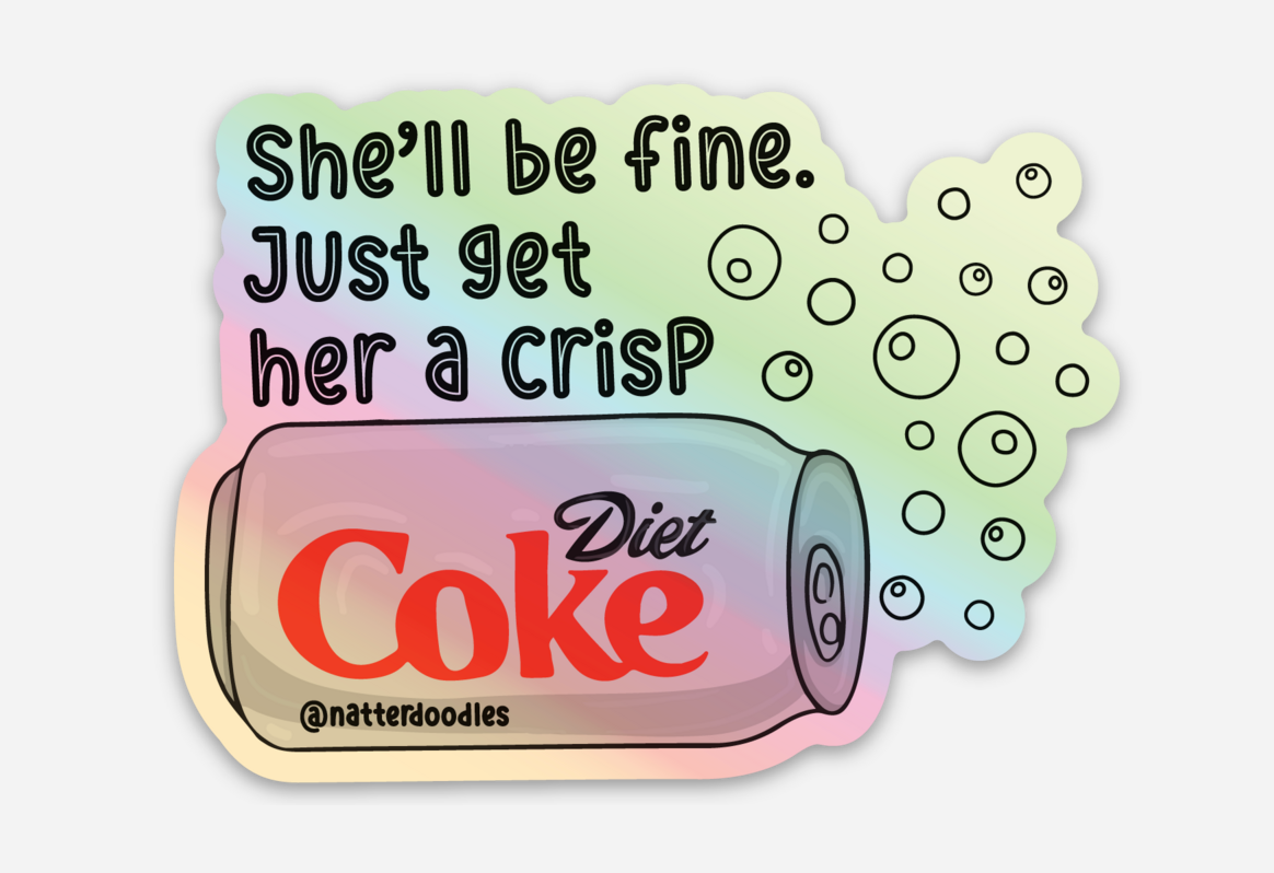 Get Her a Crisp Diet Coke Funny Soda Girly Bubbly Sticker: Single