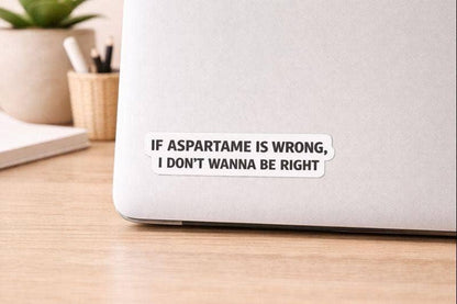 Funny Diet Soda Sticker - Aspartame Humor, Matte V: White vinyl