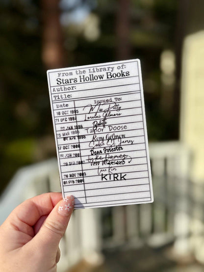 Gilmore Girls Inspired Library Borrow Card Bookmark: No Tassel