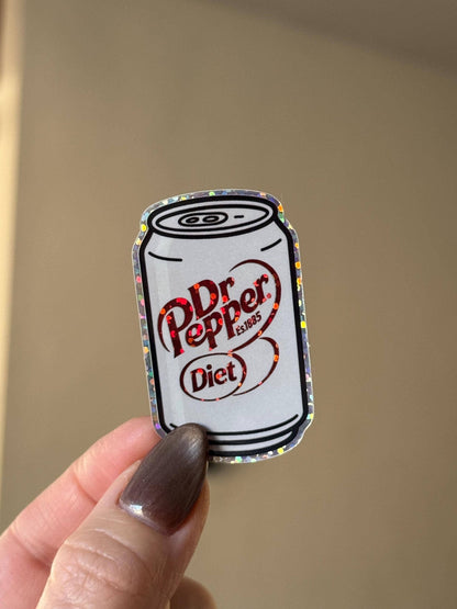 Mini Diet Dr Pepper Glitter Sticker for Water Bott