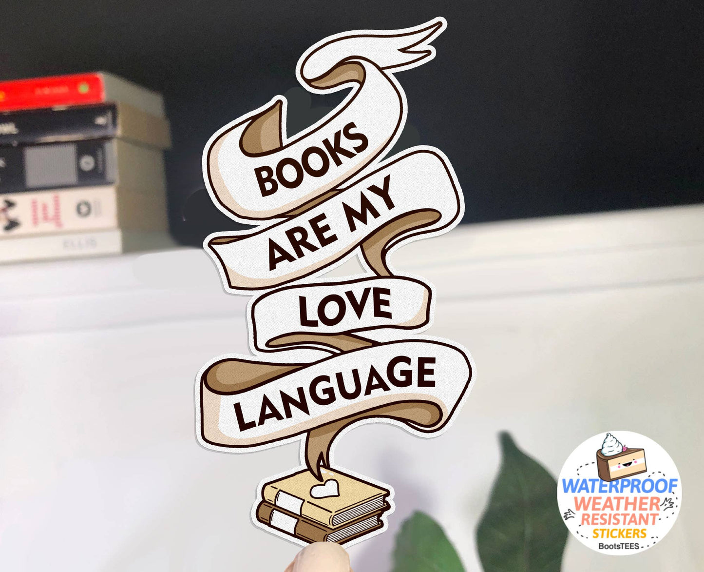 Books Are My Love Language Sticker, 3" Reading Decal