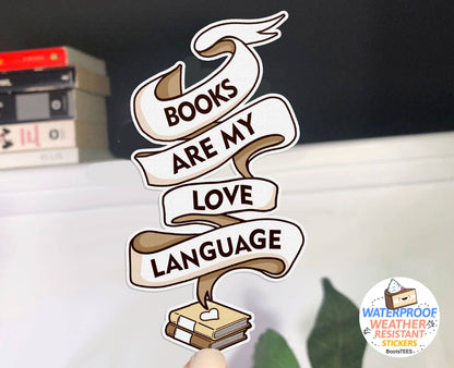 Books Are My Love Language Sticker, 3" Reading Decal