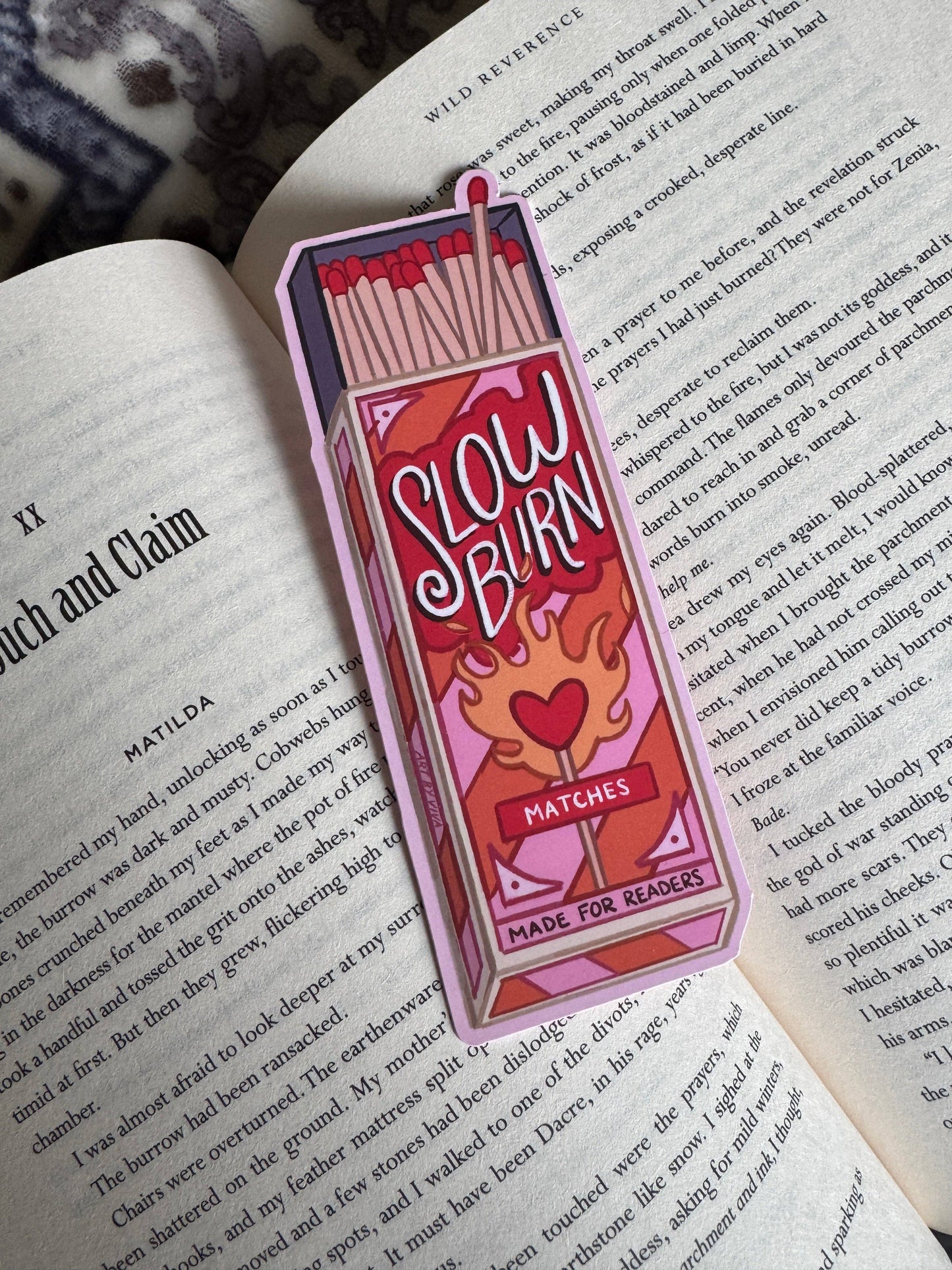 Slow Burn Matches Soft Matte Die-Cut Bookmark
