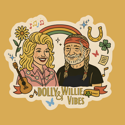 Willie and Dolly Vibes Sticker 