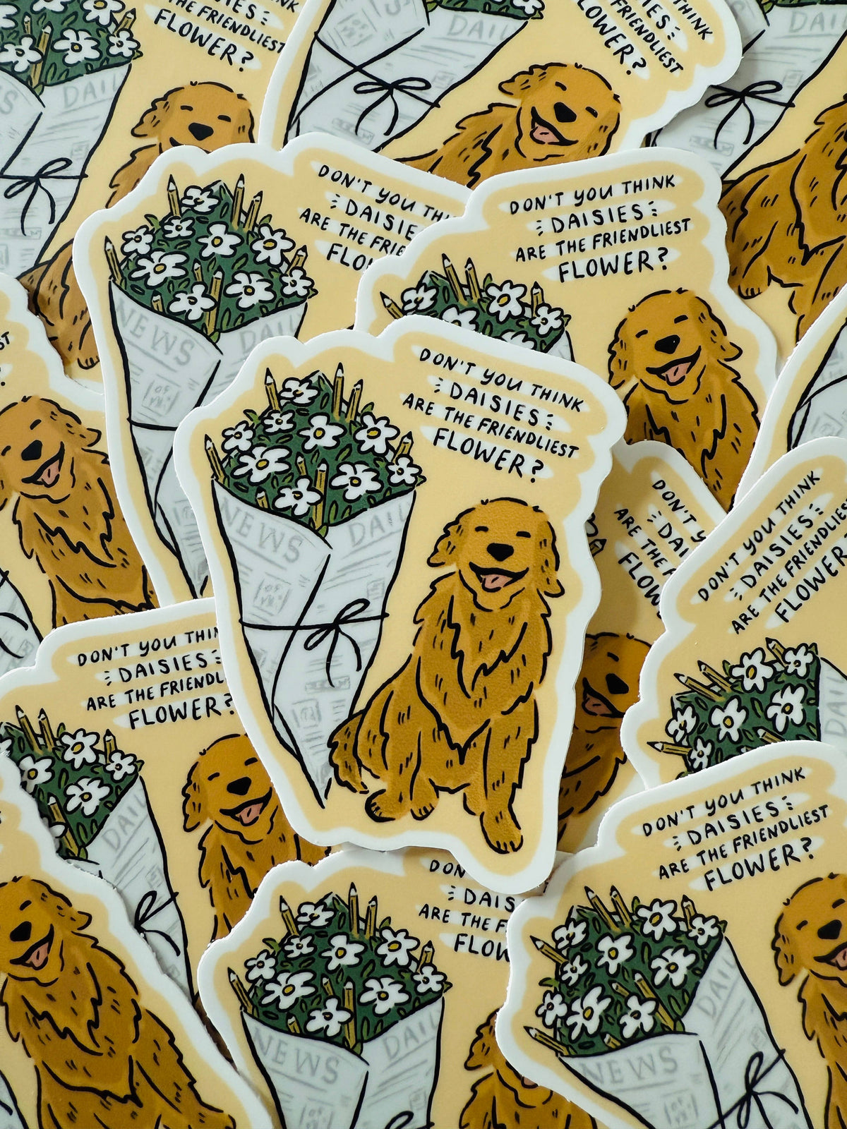 You've Got Mail | Golden Retriever Daisies Sticker