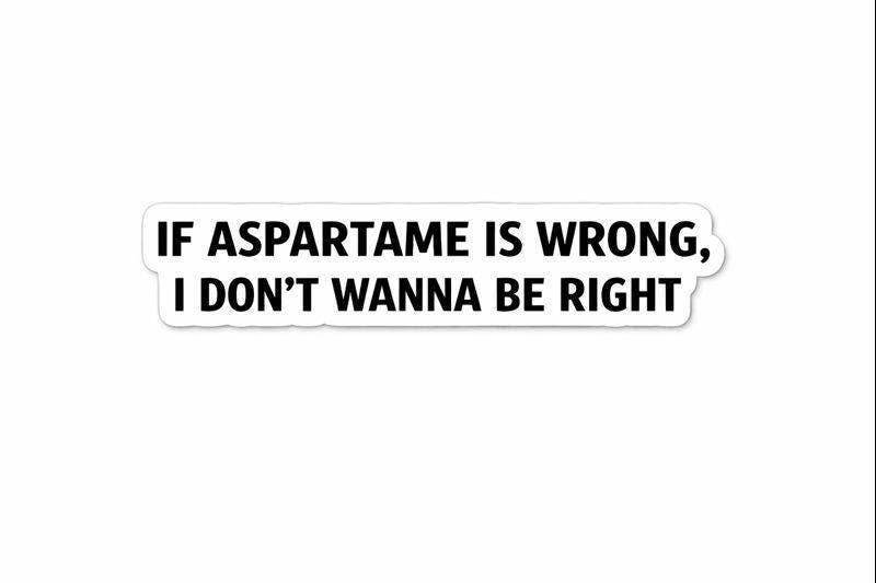 Funny Diet Soda Sticker - Aspartame Humor, Matte V: White vinyl