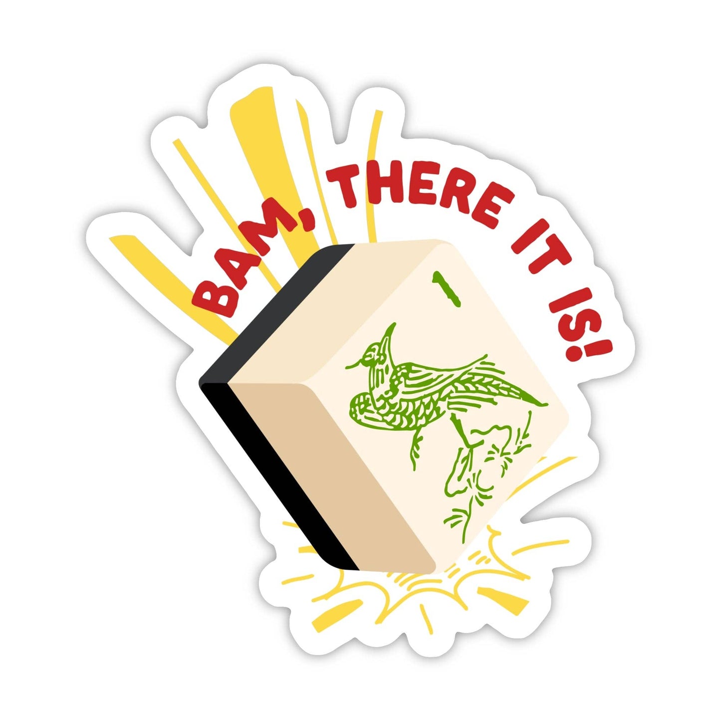 "Bam, there is it!" Mahjong Tile Sticker