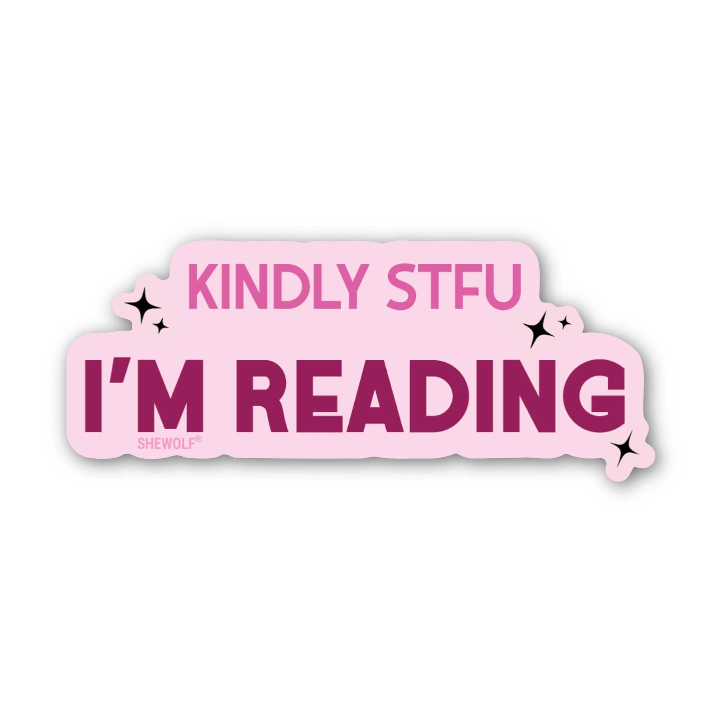 Sticker: Kindly STFU I'm Reading – Funny Book Lover Decal: Loose