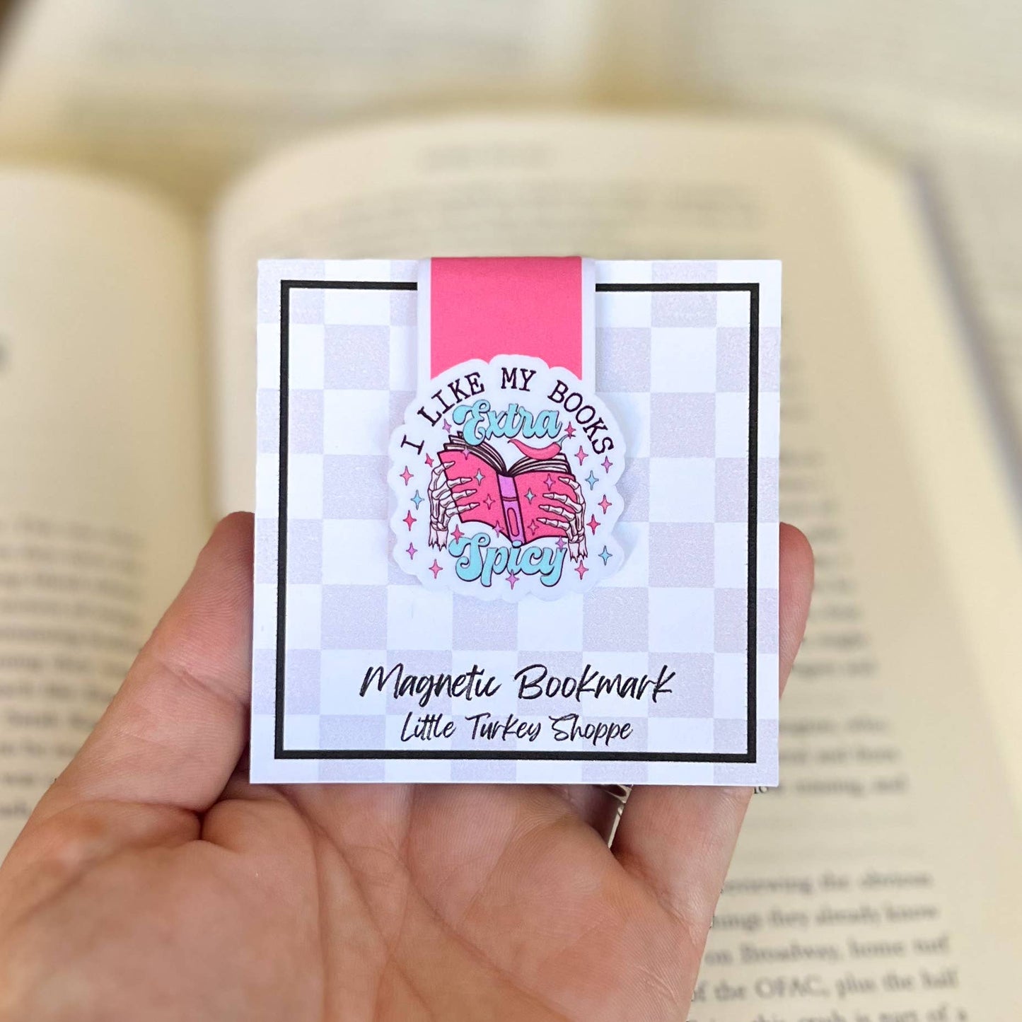 Extra Spicy Books Magnetic Bookmark: Red/Pink