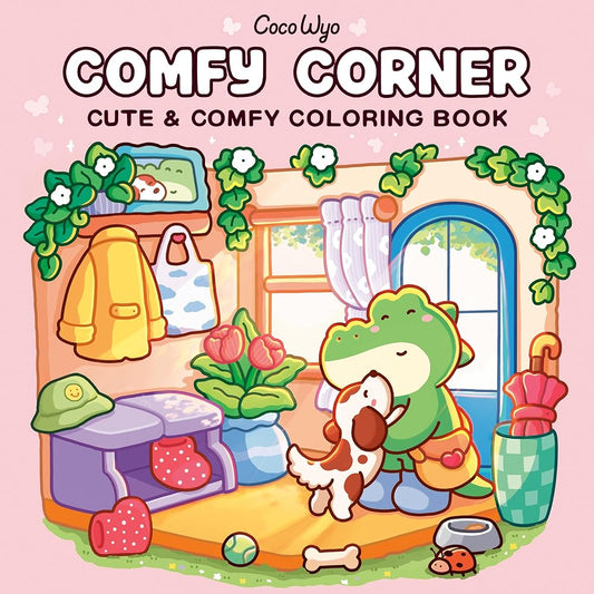 Comfy Corner: Coloring Book for Adults and Kids (Cozy Spaces Coloring) cover image