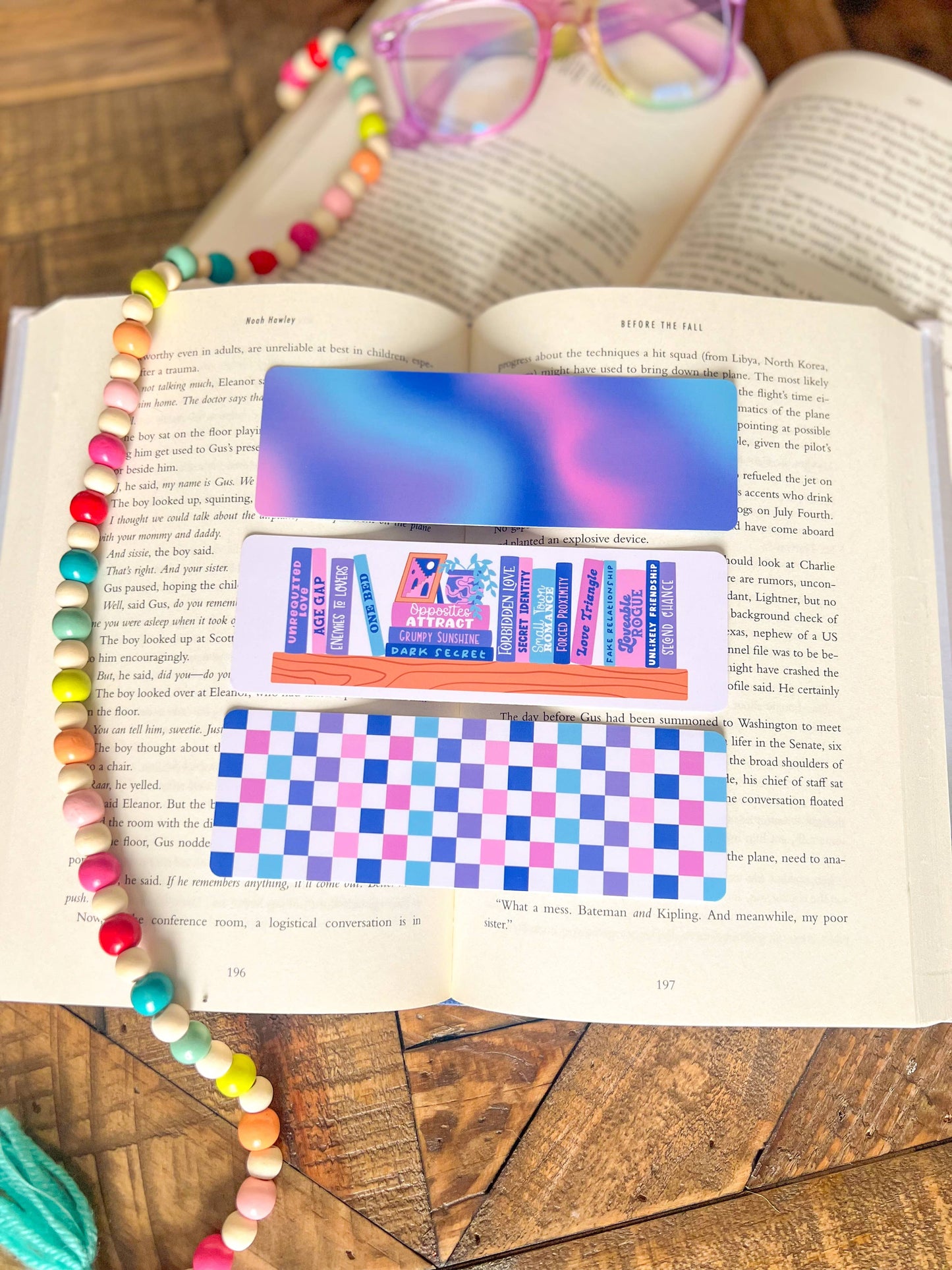Book Trope Bookshelf Bookmark Set, Cool Tone: Glossy - Laminated / Book Tropes