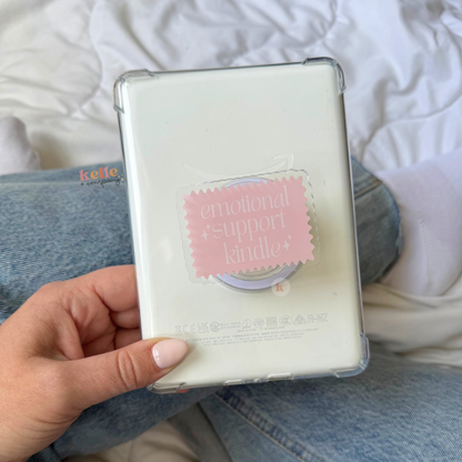 Emotional support kindle grip , kindle case, book lover gift: Green