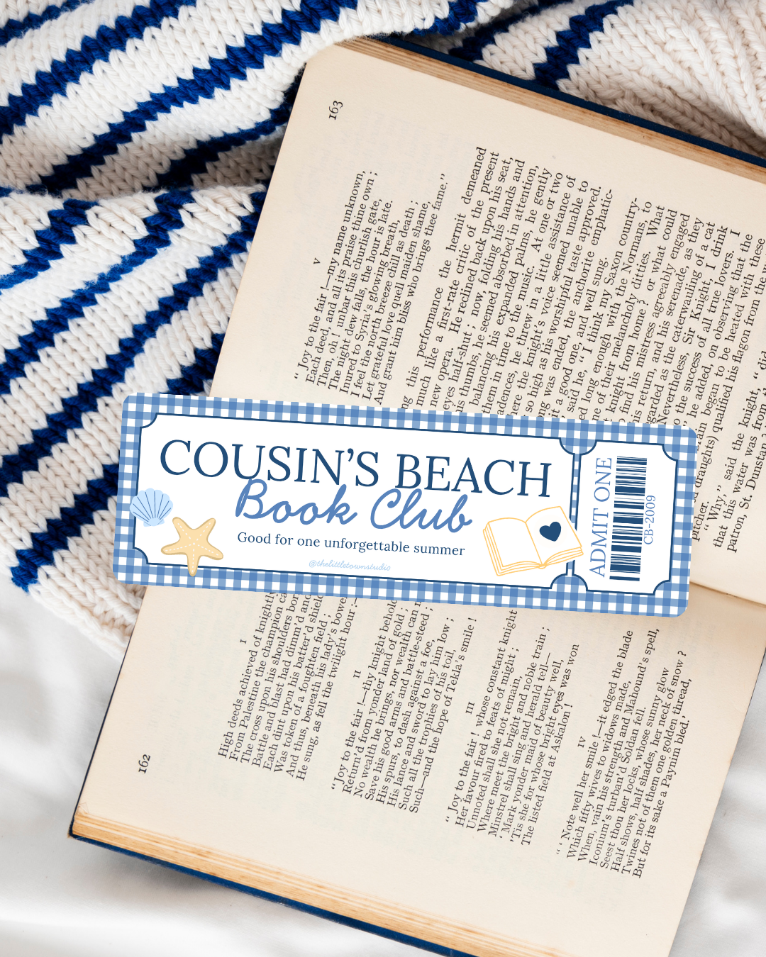 Cousin's Beach Book Club Book Mark