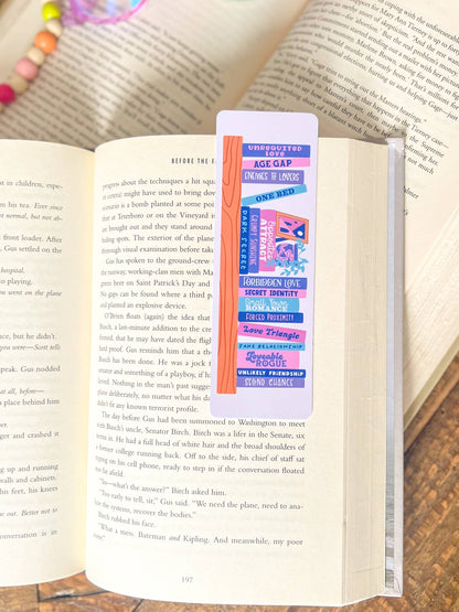 Book Trope Bookshelf Bookmark Set, Cool Tone: Glossy - Laminated / Book Tropes