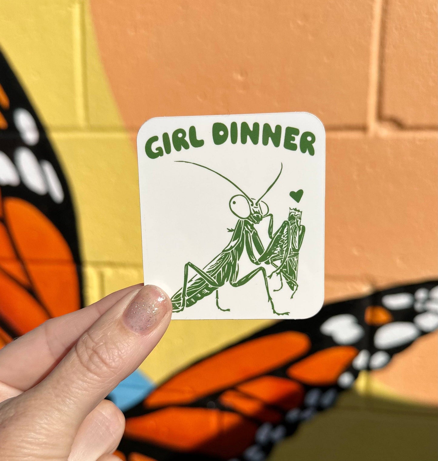 Girl Dinner Sticker (Glitter or White Available): White