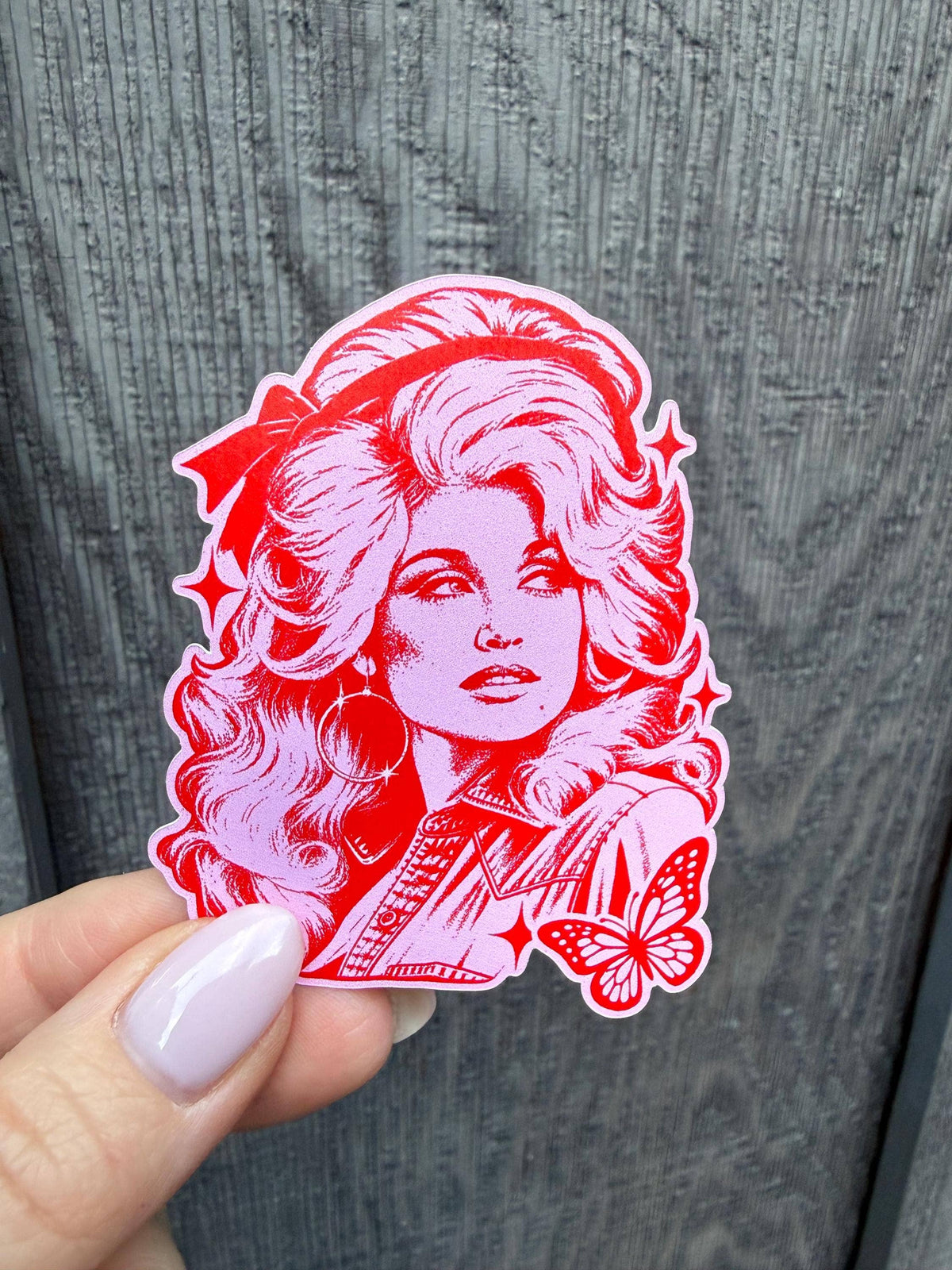 Dolly Parton Pink Retro Country Music Vinyl Sticke: Vinyl sticker