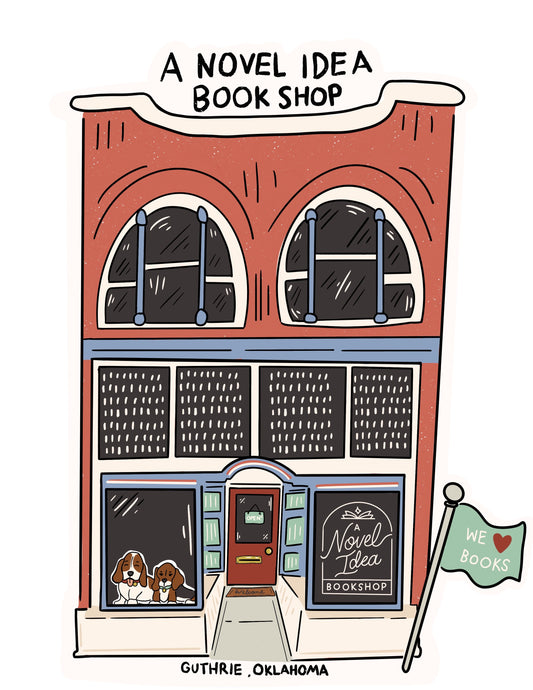 A Novel Idea Bookshop Die-Cut Cartoon Sticker