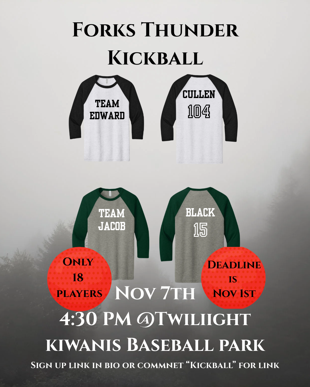 Forks Thunder Kickball: Team Edward vs. Team Jacob