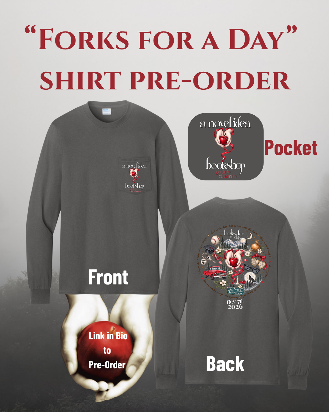 “Forks For A Day” Long Sleeve Pocket Tee | Limited Edition Pre-Order