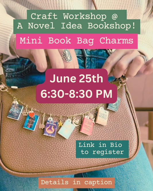 Mini Book Bag Charms Workshop! June 25th 6:30-8:30 PM
