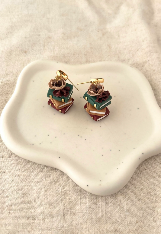Floral Books Earrings