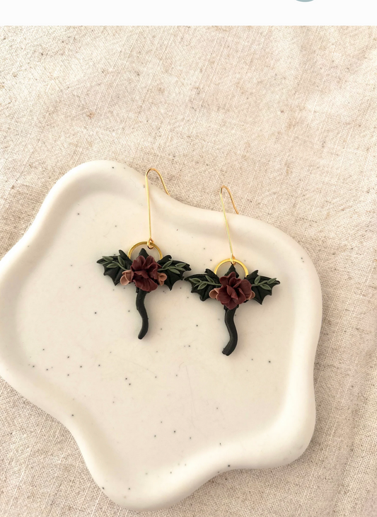 Floral Dragon Earrings