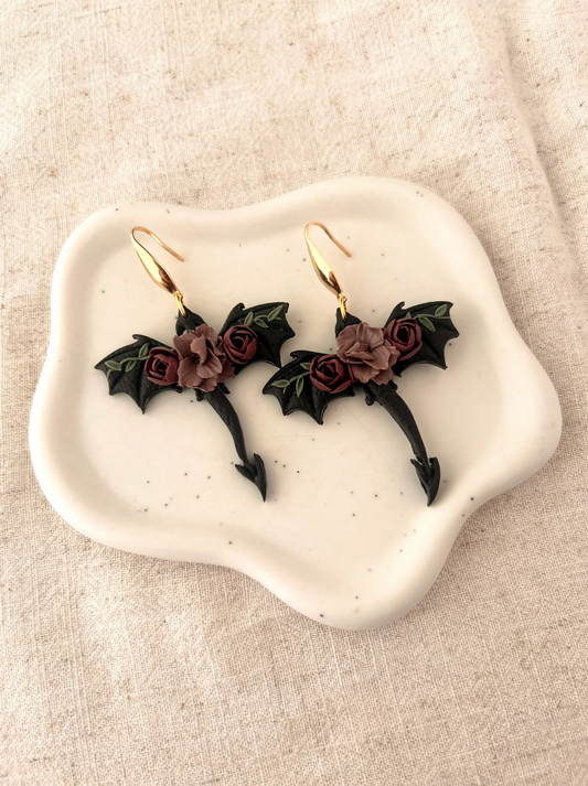 Floral Dragon Earrings