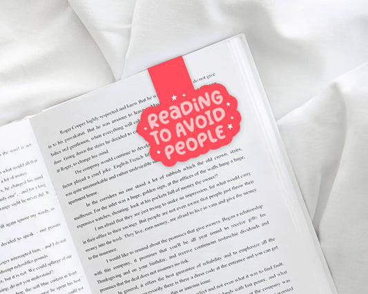 Magnetic Bookmark, Funny Bookmarks, Introverts and Bookworms: Clear Cello Sleeve