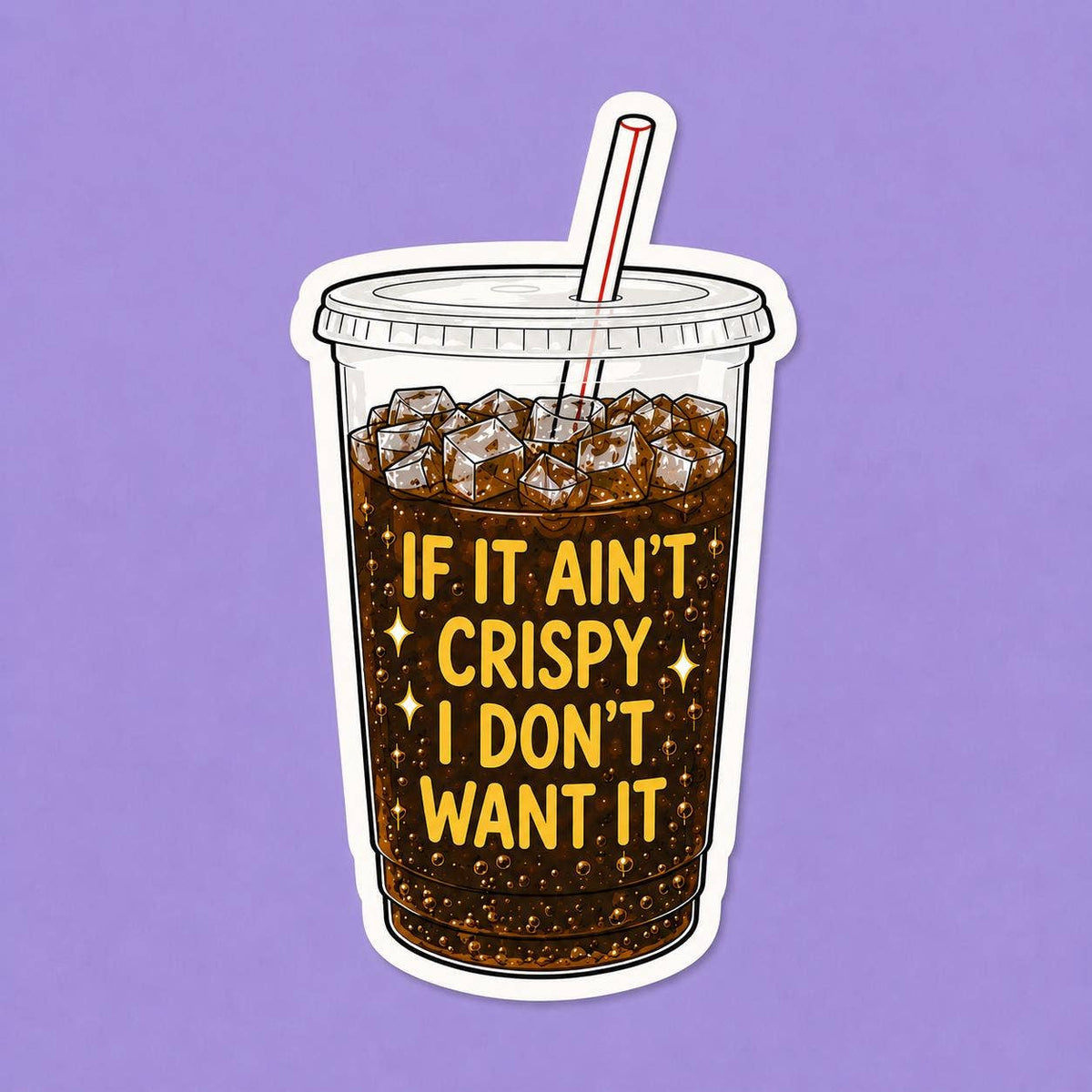 Funny Crispy Diet Coke sticker - Matte Vinyl: Vinyl sticker