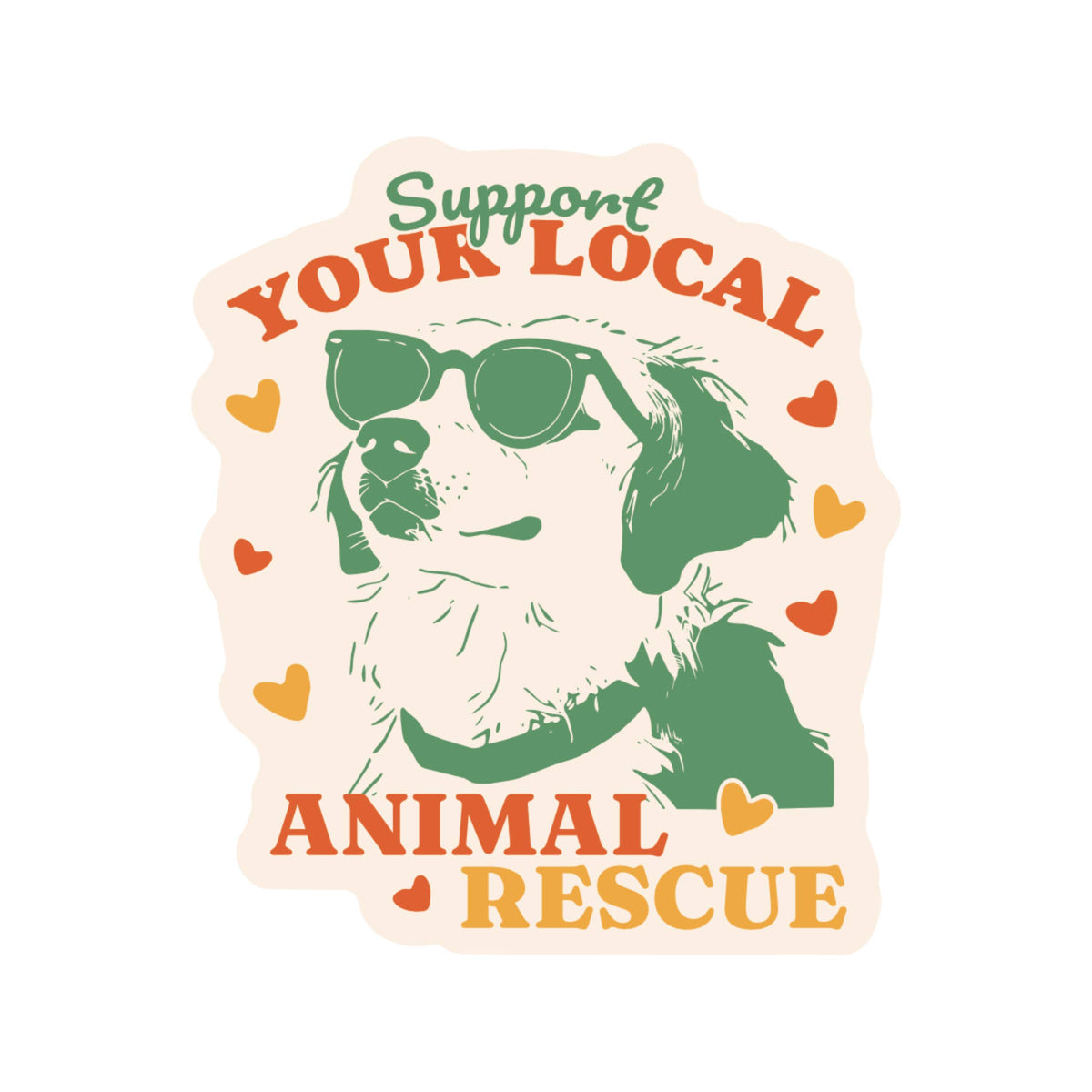 Support Your Animal Rescue High Quality Vinyl Sticker