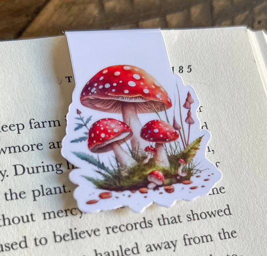Red Mushroom Trio Magnetic Bookmark