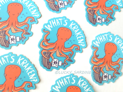 What's Kraken Octopus, Pirate Ship, Squid Vinyl Sticker