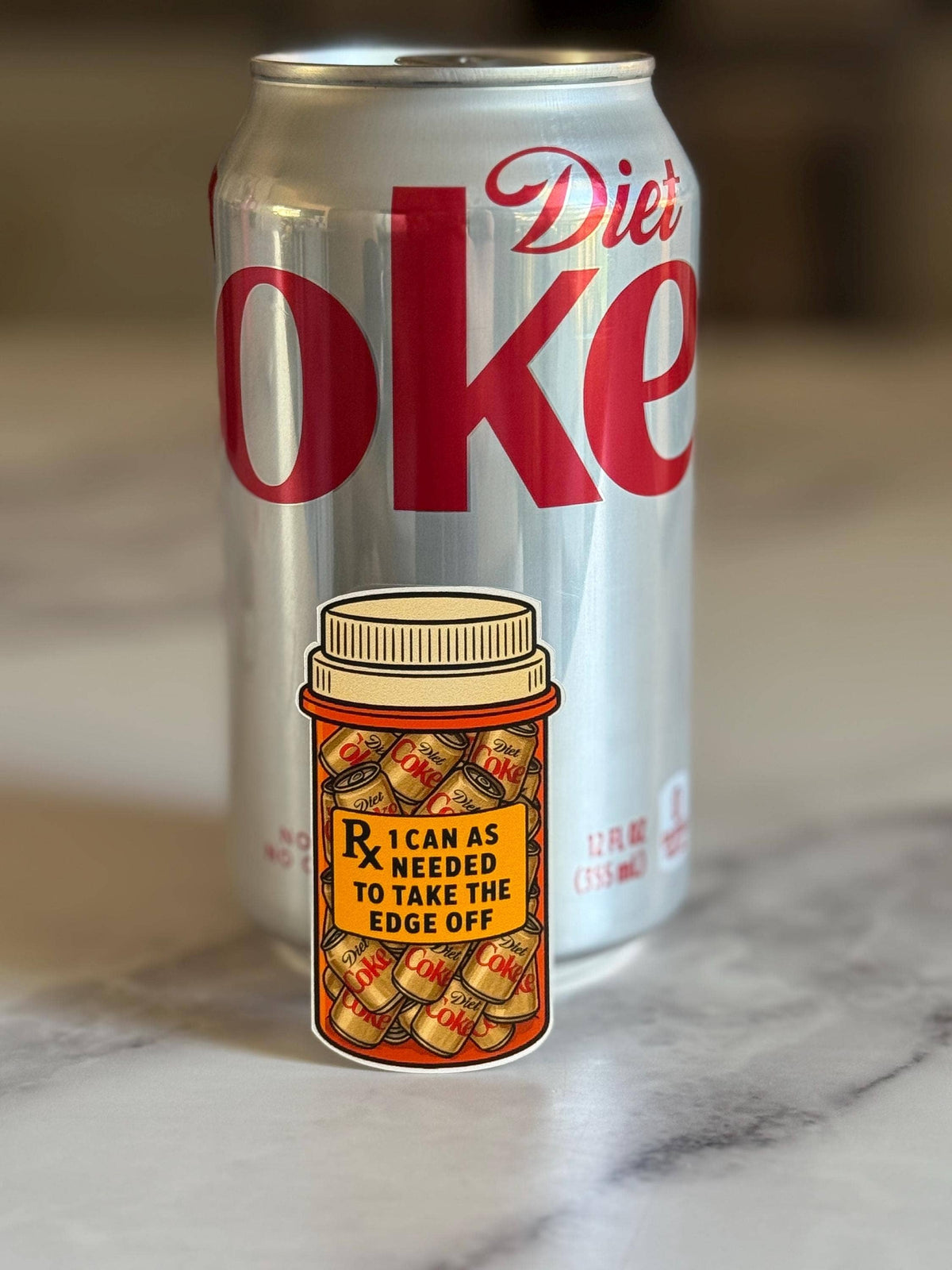 Diet Coke Addict Sticker: Funny Matte Vinyl Decal: Small (2.3" tall)