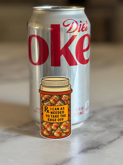 Diet Coke Addict Sticker: Funny Matte Vinyl Decal: Small (2.3" tall)