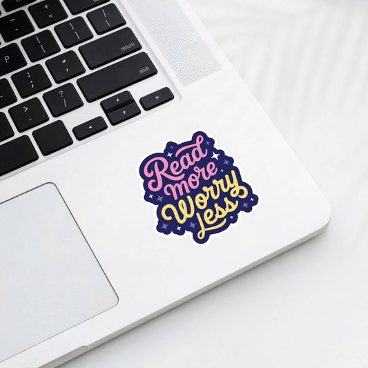 Bookish Stickers, Books - Read More Worry Less