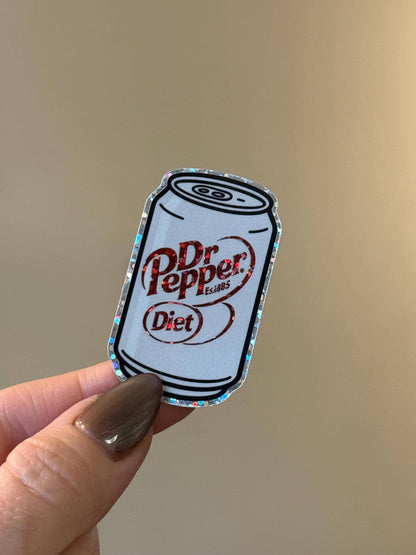 Mini Diet Dr Pepper Glitter Sticker for Water Bott