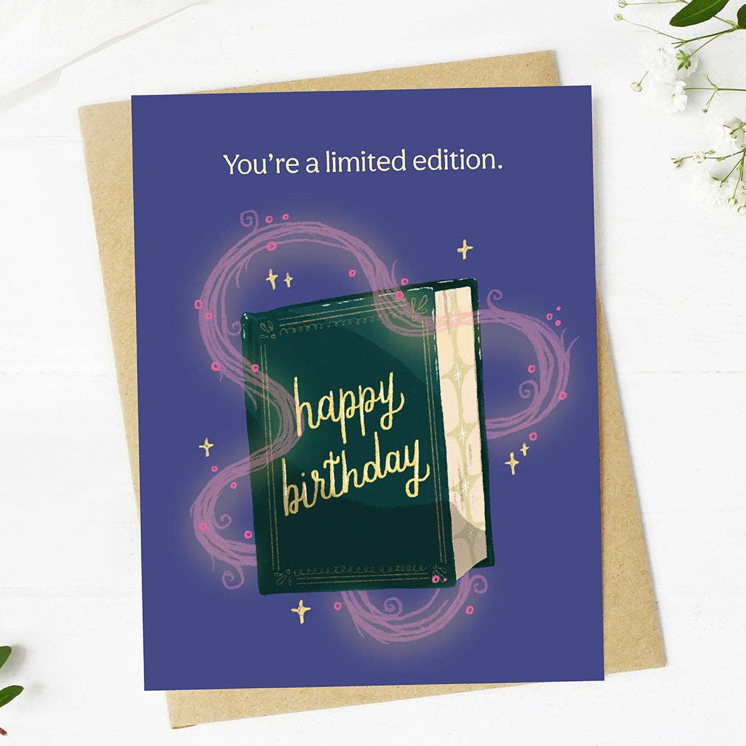 "You're a limited edition" Bookish Birthday Card