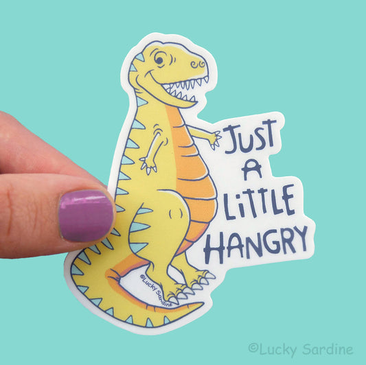 T-Rex Dinosaur, Funny Hangry Dino Vinyl Sticker