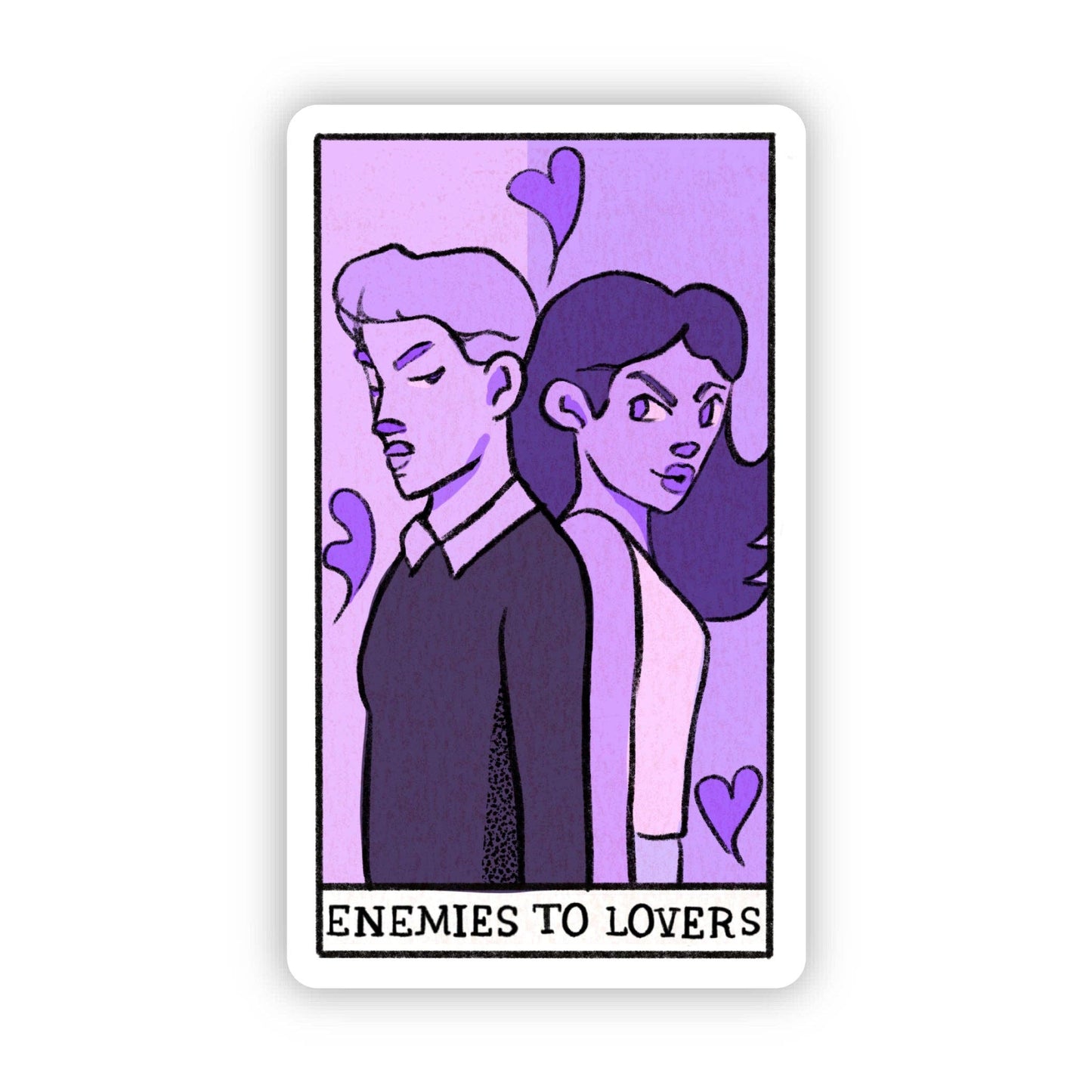 "Enemies To Lovers" Book Tarot Card Sticker