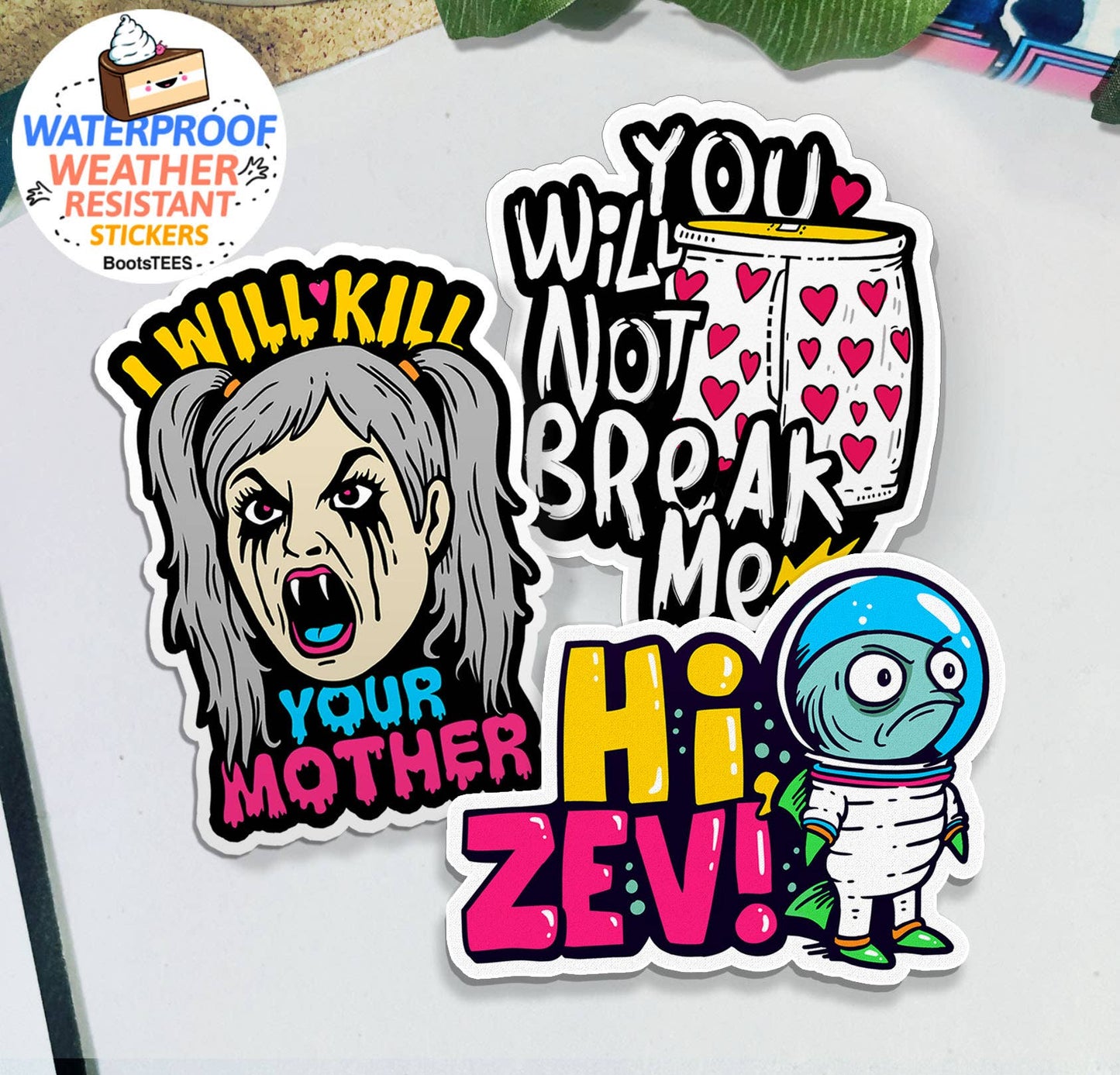 Dungeon Crawler Carl Quote Stickers 3" Hi Zev, Samantha, DCC: Hi Zev Stickers