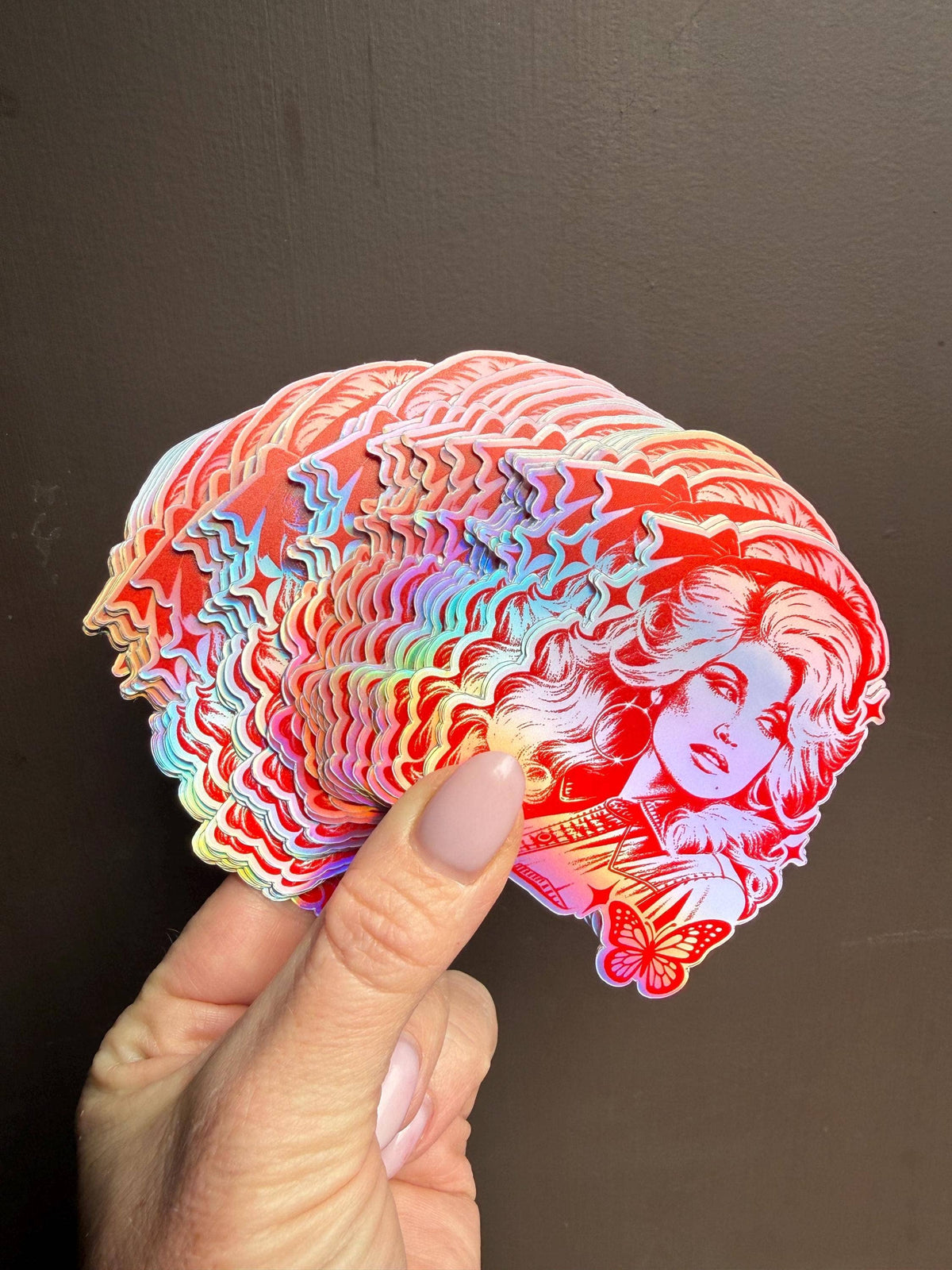 Dolly Parton Pink Retro Country Music Vinyl Sticke: Vinyl sticker