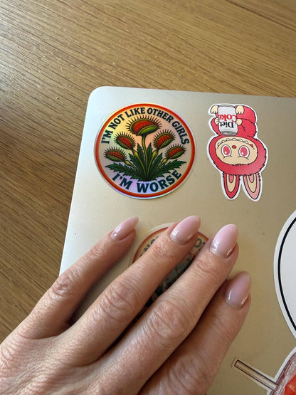 Not Like Other Girls Sticker, Venus Fly Trap: Oval / vinyl